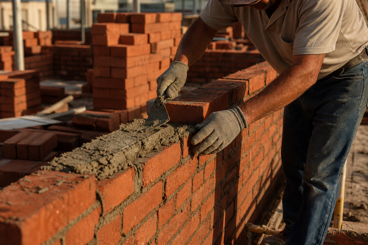 Clay brick construction craftsmanship